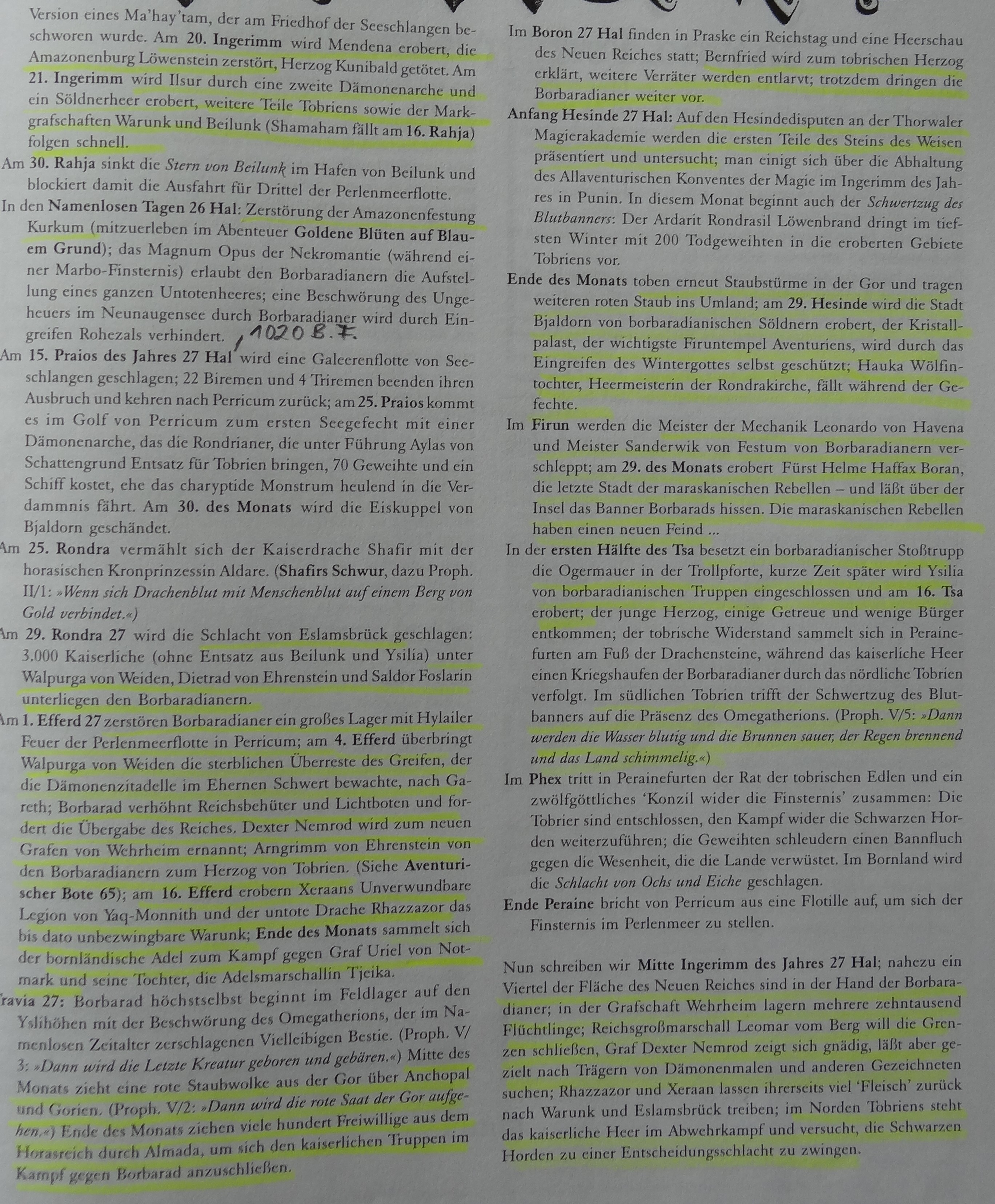 Zusammenfassung der bisherigen Ereignisse 2